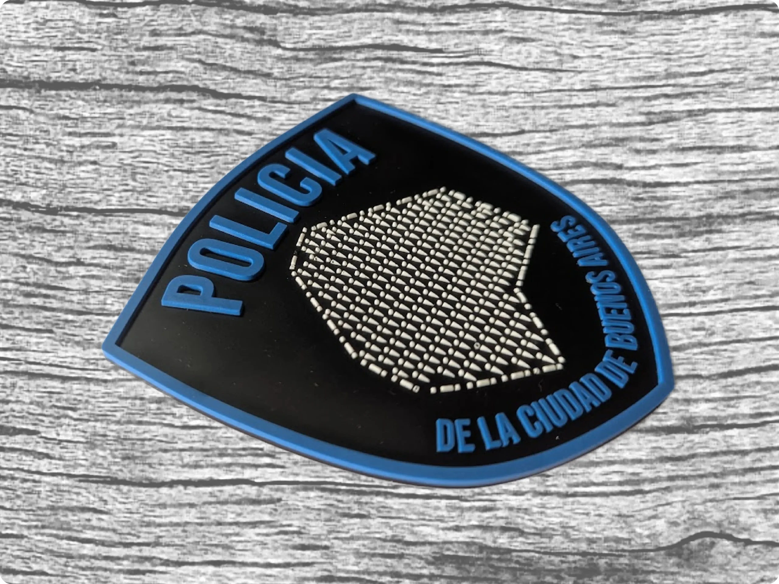 Escudo de alta resistencia en Plastisol - Policía de la Ciudad.
